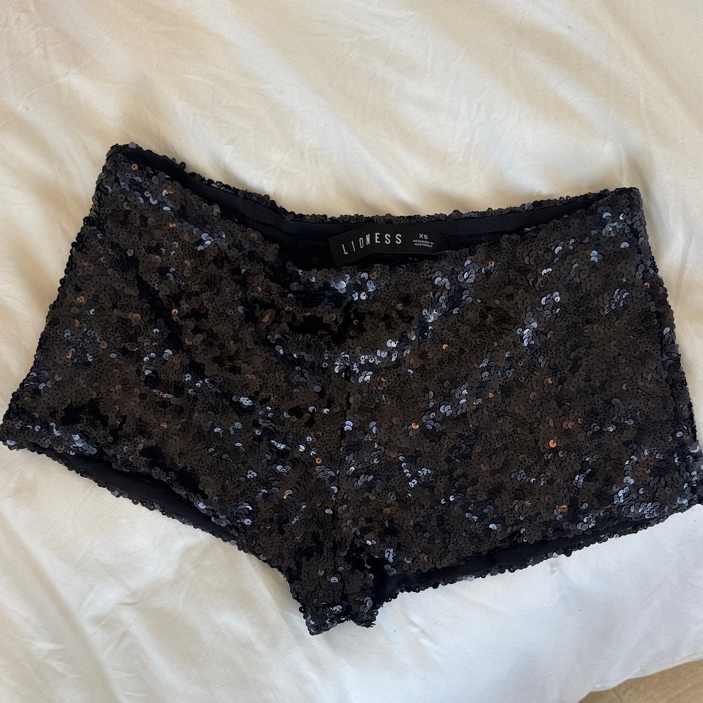 Lioness “Night Rider Mini Short in Onyx” Black Sequin Panties
